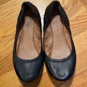 Lucky Brand Emmie Black Leather Flats 8.5W